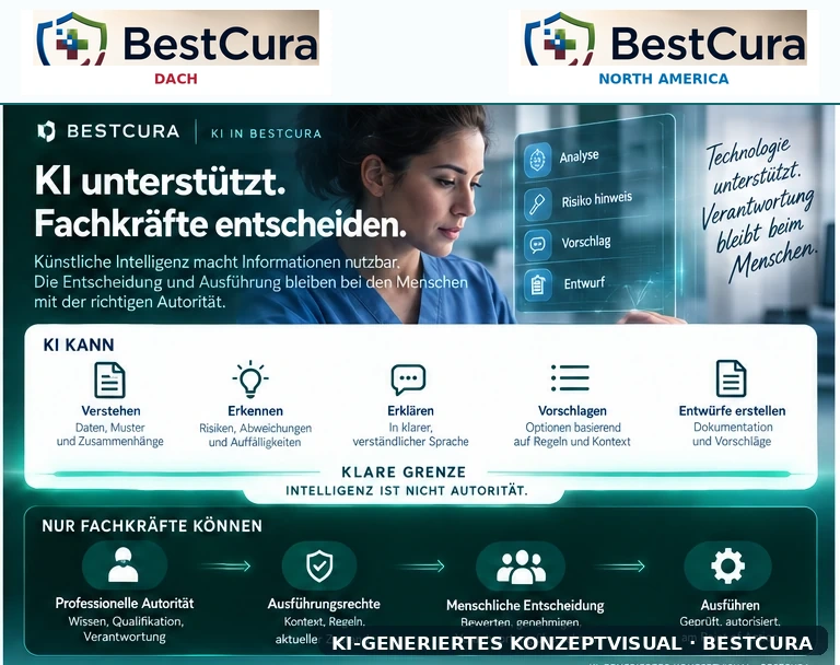 BestCura Visual zur Grenze zwischen KI-Unterstützung und professioneller Autorität.