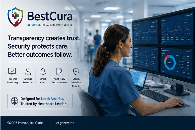 BestCura Hospital · North America human-centered care visual